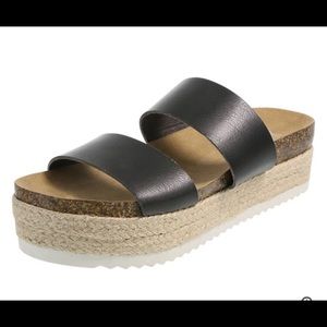 Platform espadrille slides size 6